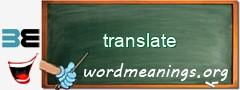 WordMeaning blackboard for translate